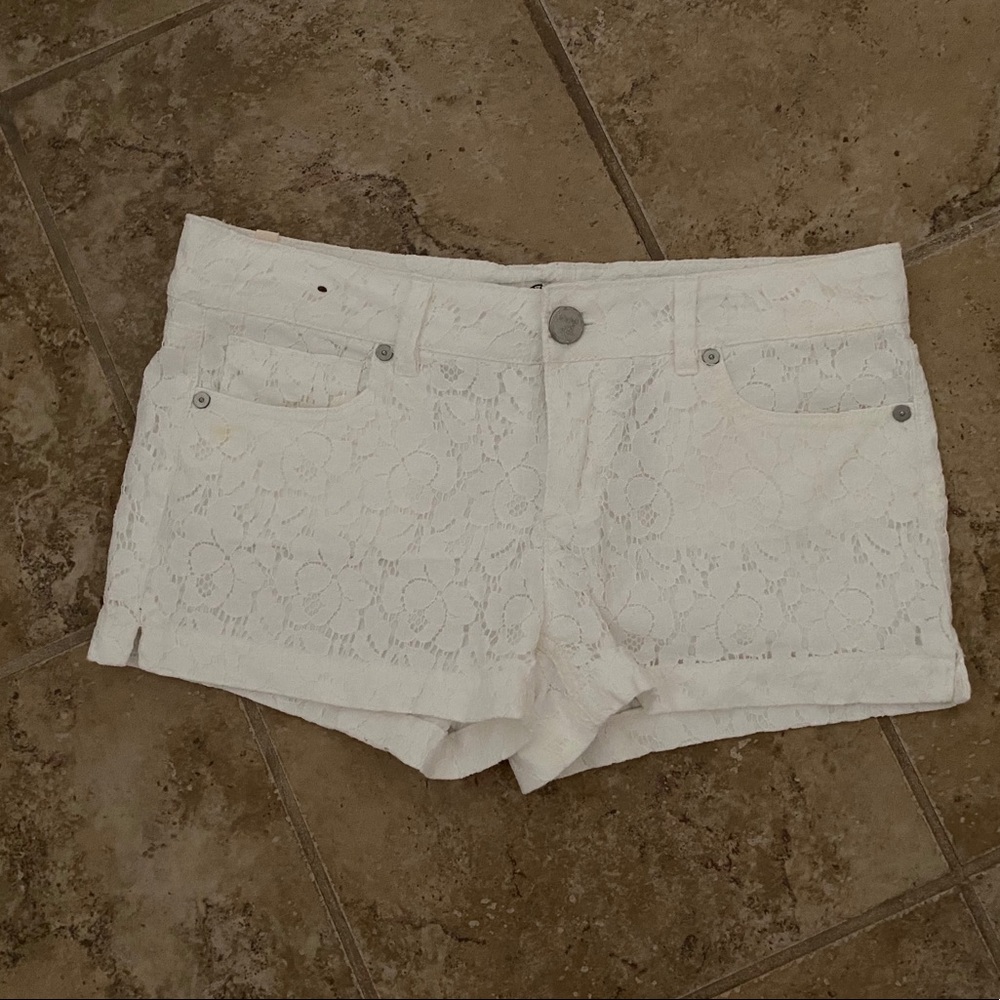 White Lace Shorts